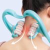 جهاز تدليك الرقبة والعمود الفقري العنقي بـ6 عجلات لتخفيف آلام العضلات
