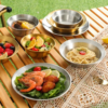 61432357-2cd3-489c-8362-4dd2e9b13a23.png عرض مطبقيه استيل في خشب 2 دور مع طقم اطباق استاليس 8 قطع