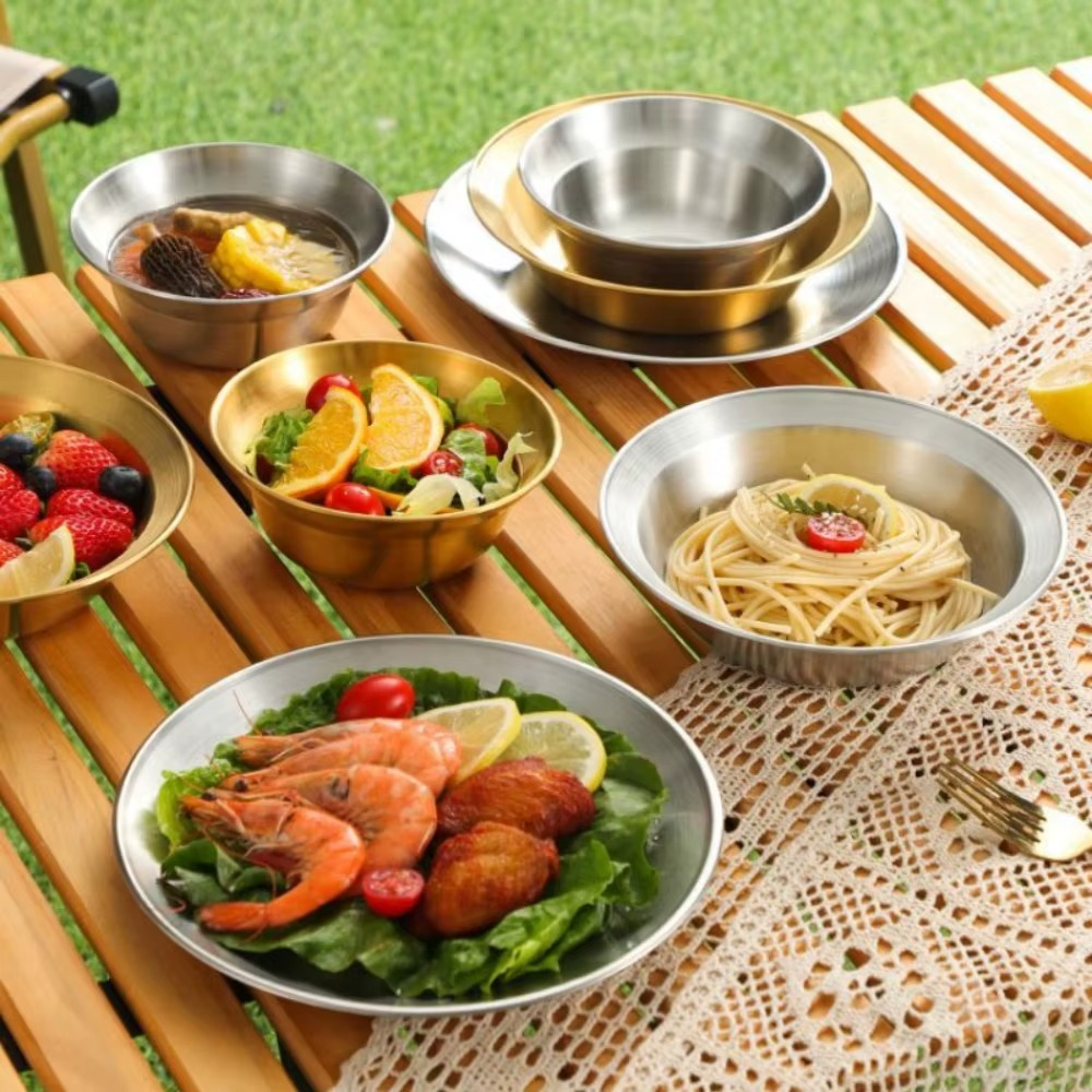 61432357-2cd3-489c-8362-4dd2e9b13a23.png عرض مطبقيه استيل في خشب 2 دور مع طقم اطباق استاليس 8 قطع