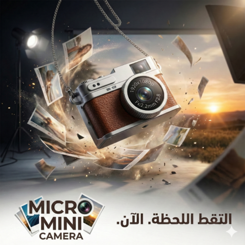 كاميرا مايكرو ميني بحجم الابهام بدقة 1080P 2MP، للصور والفيديو والسفر (بني)