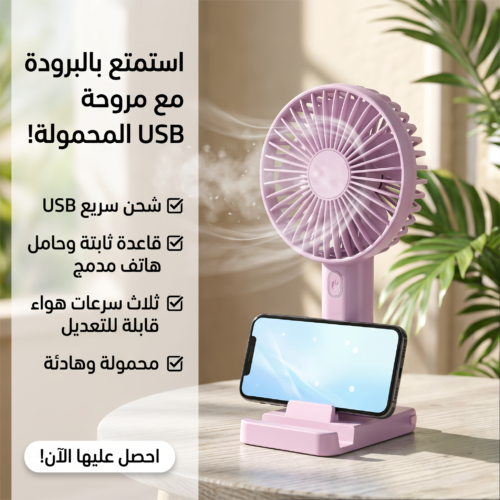 مروحه شحن USB بقاعدة
